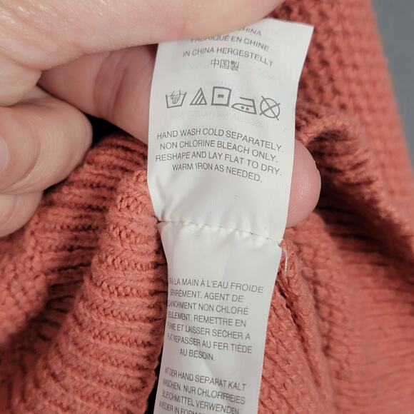 Madewell Textured Knit Cotton Blend Crewneck Pullover Sweater Dusty Pink - Picture 7 of 10